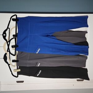 3-Pack Neleus Crop Leggings - Black/Gray/Blue - Size 2XL